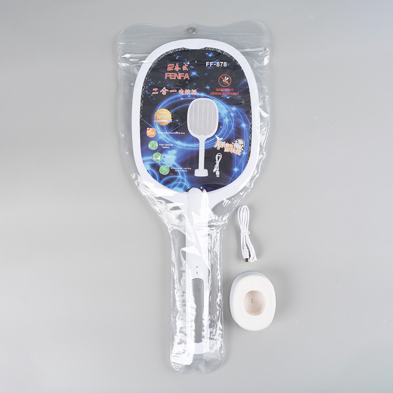 FF-878 1200mAh 자수 조명 베이스가 있는 전기 모기채찍기 FF-878 1200mAh 자수 조명 베이스가 있는 전기 모기채찍기